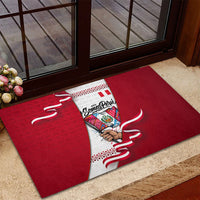 Somos Peru Independence Day Rubber Doormat Inti Sun God Andean Condor Tribal