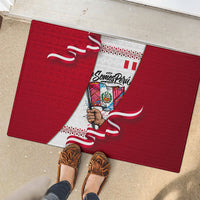 Somos Peru Independence Day Rubber Doormat Inti Sun God Andean Condor Tribal