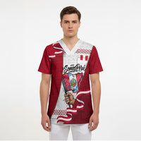 Somos Peru Independence Day Scrub Top Inti Sun God Andean Condor Tribal