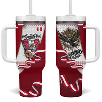 Somos Peru Independence Day Tumbler With Handle Inti Sun God Andean Condor Tribal