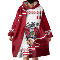 Somos Peru Independence Day Wearable Blanket Hoodie Inti Sun God Andean Condor Tribal