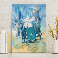 Somalia Liberation Unity Canvas Wall Art Soomaaliya Script Peace Dove Watercolor
