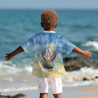 Somalia Liberation Unity Kid Hawaiian Shirt Soomaaliya Script Peace Dove Watercolor
