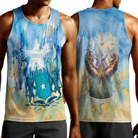 Somalia Liberation Unity Men Tank Top Soomaaliya Script Peace Dove Watercolor