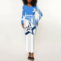 Somalia Independence Day 1960 Long Sleeve Bodycon Dress Somali Coat Of Arms Star - Land Of The Brave