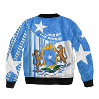 Somalia Independence Day 1960 Sleeve Zip Bomber Jacket Somali Coat Of Arms Star - Land Of The Brave