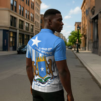 Somalia Independence Day 1960 Zipper Polo Shirt Somali Coat Of Arms Star - Land Of The Brave