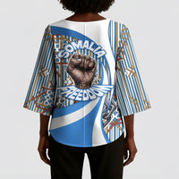 Somalia Freedom Independence Kimono Sleeve Blouse Leopard Flag Power Fist