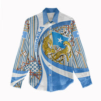 Somalia Freedom Independence Women Casual Shirt Leopard Flag Power Fist