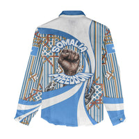 Somalia Freedom Independence Women Casual Shirt Leopard Flag Power Fist