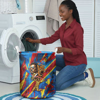 DR Congo Patrice Lumumba Football Victory Laundry Basket African Pride Leopard And Flag