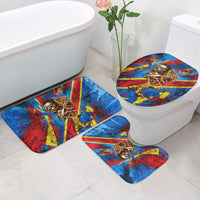 DR Congo Patrice Lumumba Football Victory Bathroom Set African Pride Leopard And Flag