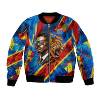 DR Congo Patrice Lumumba Football Victory Bomber Jacket African Pride Leopard And Flag