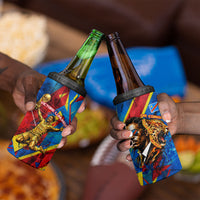 DR Congo Patrice Lumumba Football Victory 4 in 1 Can Cooler Tumbler African Pride Leopard And Flag