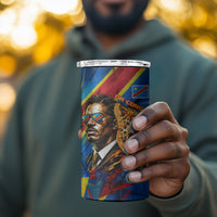 DR Congo Patrice Lumumba Football Victory 4 in 1 Can Cooler Tumbler African Pride Leopard And Flag