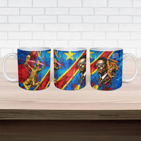 DR Congo Patrice Lumumba Football Victory Ceramic Mug African Pride Leopard And Flag