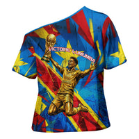 DR Congo Patrice Lumumba Football Victory Cross Shoulder Shirt African Pride Leopard And Flag