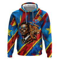 DR Congo Patrice Lumumba Football Victory Hoodie African Pride Leopard And Flag