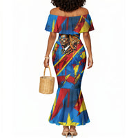 DR Congo Patrice Lumumba Football Victory Mermaid Dress African Pride Leopard And Flag
