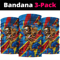 DR Congo Patrice Lumumba Football Victory Neck Gaiter African Pride Leopard And Flag