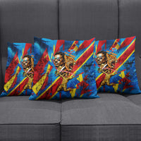 DR Congo Patrice Lumumba Football Victory Pillow Cover African Pride Leopard And Flag