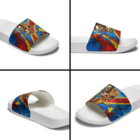 DR Congo Patrice Lumumba Football Victory Slide Sandals African Pride Leopard And Flag