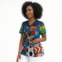 DR Congo Patrice Lumumba Scrub Top Kinshasa Stadium Flag - King Of Kinshasa Football