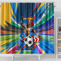 DR Congo Patrice Lumumba Shower Curtain Kinshasa Stadium Flag - King Of Kinshasa Football