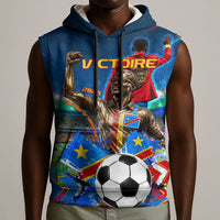 DR Congo Patrice Lumumba Sleeveless Hoodie Kinshasa Stadium Flag - King Of Kinshasa Football