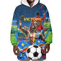 DR Congo Patrice Lumumba Wearable Blanket Hoodie Kinshasa Stadium Flag - King Of Kinshasa Football