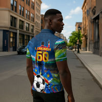 DR Congo Patrice Lumumba Zipper Polo Shirt Kinshasa Stadium Flag - King Of Kinshasa Football
