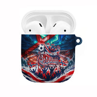 Norway Football Viking Row AirPods Case Viking Shield Aurora Borealis Dynamic Art