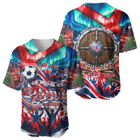 Norway Football Viking Row Baseball Jersey Viking Shield Aurora Borealis Dynamic Art