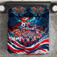 Norway Football Viking Row Bedding Set Viking Shield Aurora Borealis Dynamic Art