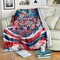 Norway Football Viking Row Blanket Viking Shield Aurora Borealis Dynamic Art