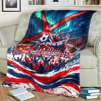 Norway Football Viking Row Blanket Viking Shield Aurora Borealis Dynamic Art
