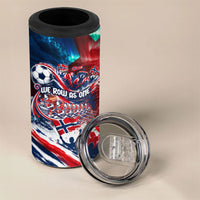 Norway Football Viking Row 4 in 1 Can Cooler Tumbler Viking Shield Aurora Borealis Dynamic Art