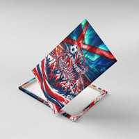 Norway Football Viking Row Canvas Wall Art Viking Shield Aurora Borealis Dynamic Art
