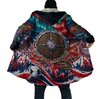 Norway Football Viking Row Cloak Viking Shield Aurora Borealis Dynamic Art