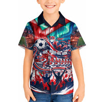 Norway Football Viking Row Hawaiian Shirt Viking Shield Aurora Borealis Dynamic Art