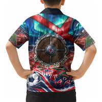 Norway Football Viking Row Hawaiian Shirt Viking Shield Aurora Borealis Dynamic Art
