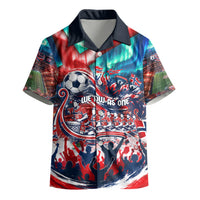 Norway Football Viking Row Kid Hawaiian Shirt Viking Shield Aurora Borealis Dynamic Art
