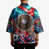 Norway Football Viking Row Kimono Viking Shield Aurora Borealis Dynamic Art