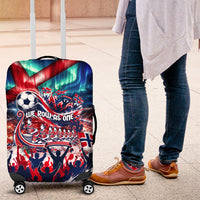 Norway Football Viking Row Luggage Cover Viking Shield Aurora Borealis Dynamic Art