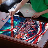Norway Football Viking Row Puzzle Viking Shield Aurora Borealis Dynamic Art
