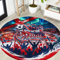Norway Football Viking Row Round Carpet Viking Shield Aurora Borealis Dynamic Art
