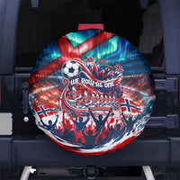 Norway Football Viking Row Spare Tire Cover Viking Shield Aurora Borealis Dynamic Art
