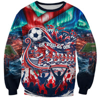 Norway Football Viking Row Sweatshirt Viking Shield Aurora Borealis Dynamic Art