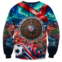 Norway Football Viking Row Sweatshirt Viking Shield Aurora Borealis Dynamic Art
