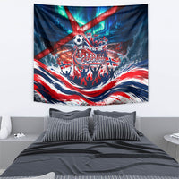 Norway Football Viking Row Tapestry Viking Shield Aurora Borealis Dynamic Art